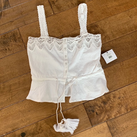 NWT O’NEILL white girls top, sz XS. - Picture 1 of 3